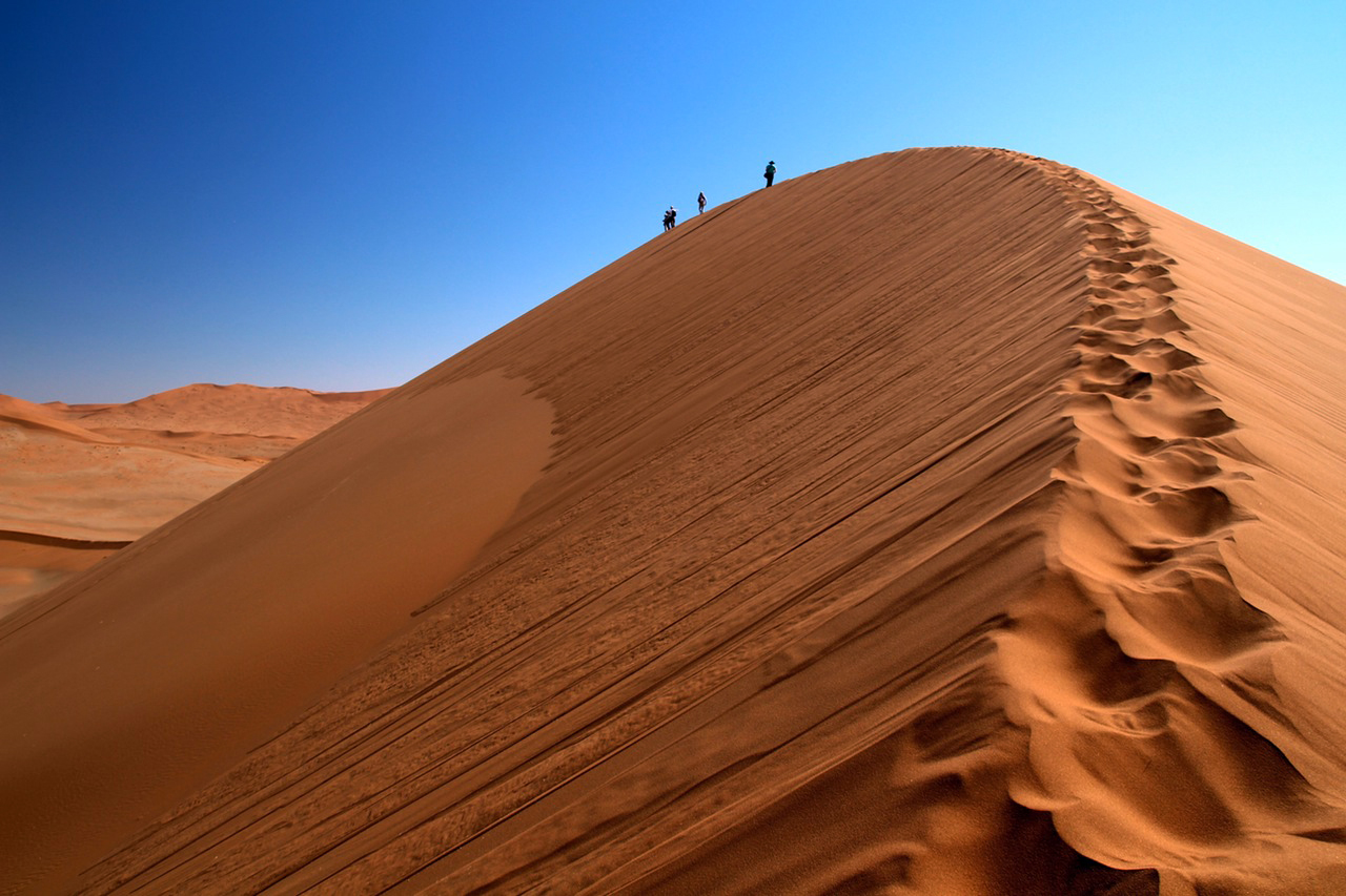 Surfing hot sands of Namibia: Survival test